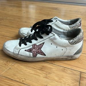 Golden Goose Sneakers pink sparkle star